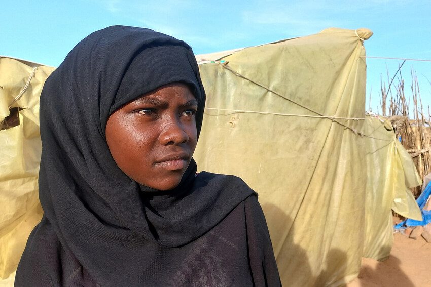 Fatima, 15, now lives in a transit camp in Chad.